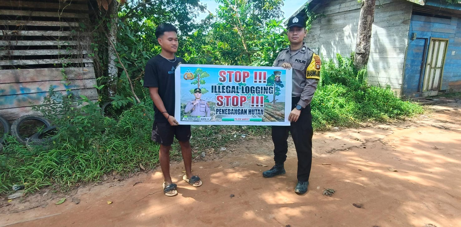 Cegah Ilegal Loging, Pers Polsek Marikit laksanakan Sosialisasi ke Masyarakat.