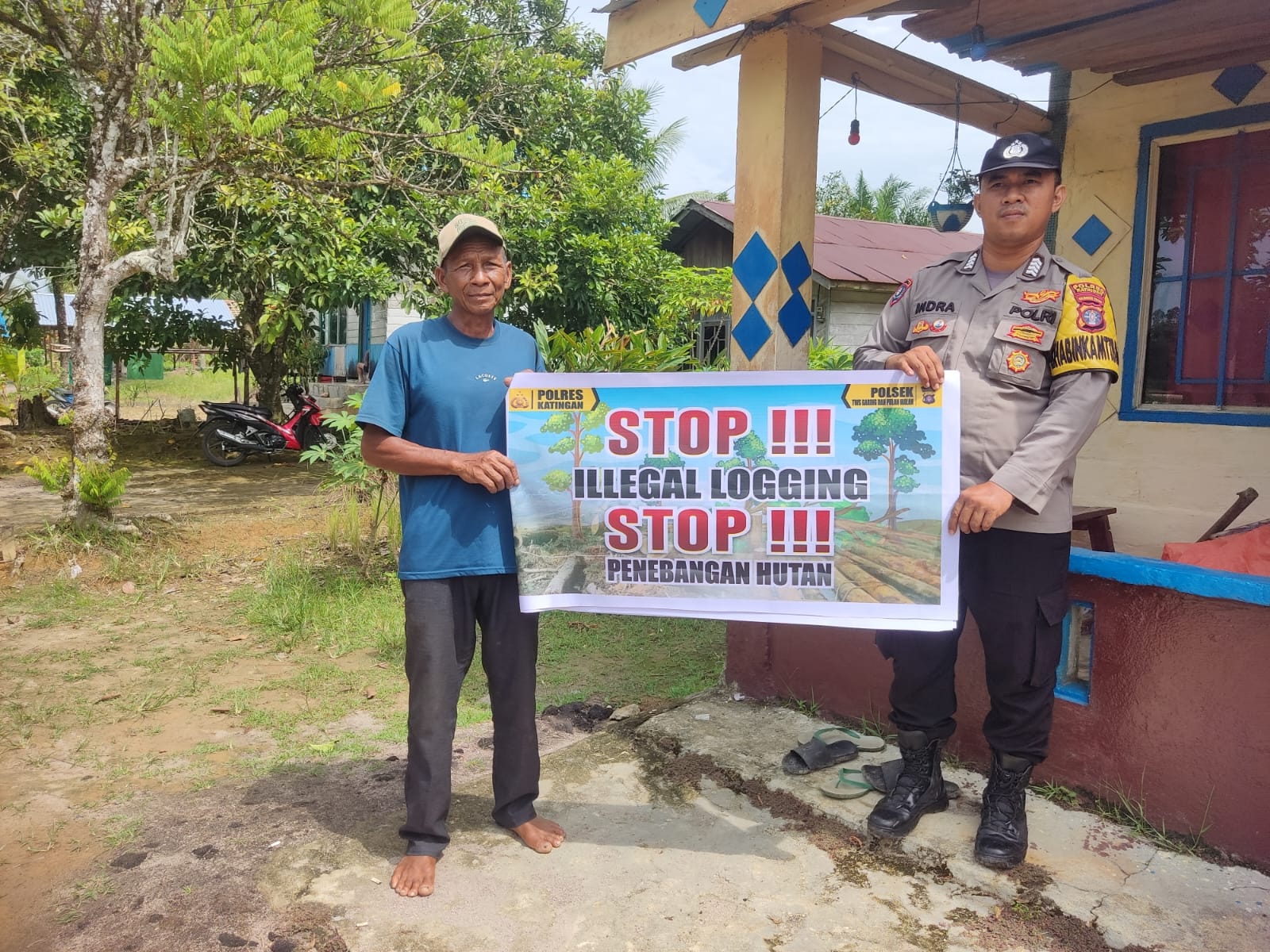 Polsek Tewang Sangalang Garing dan Pulau Malan Imbau Warga Tidak Melakukan Aktivitas Ilegal Logging dan Ilegal Minning