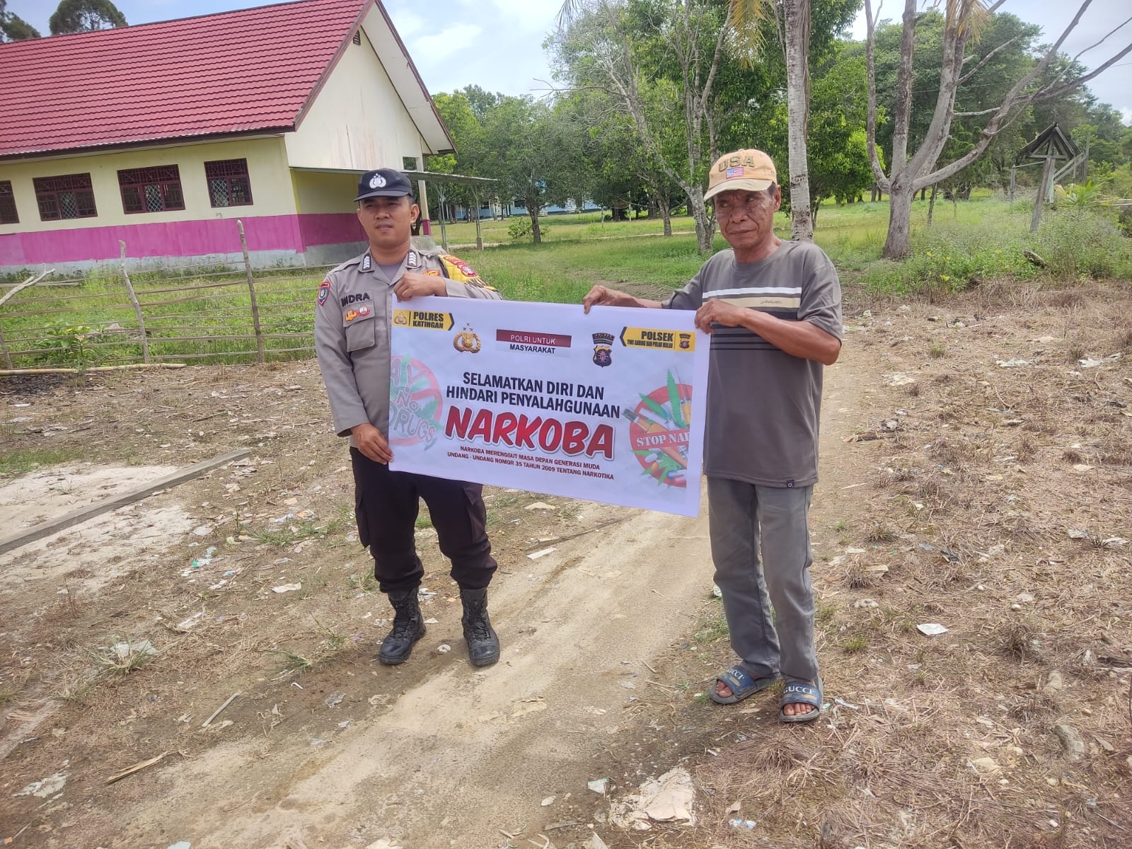 Polsek Tewang Sangalang Garing dan Pulau Malan Imbau Warga Tidak Terjerumus Penyalahgunaan Narkoba