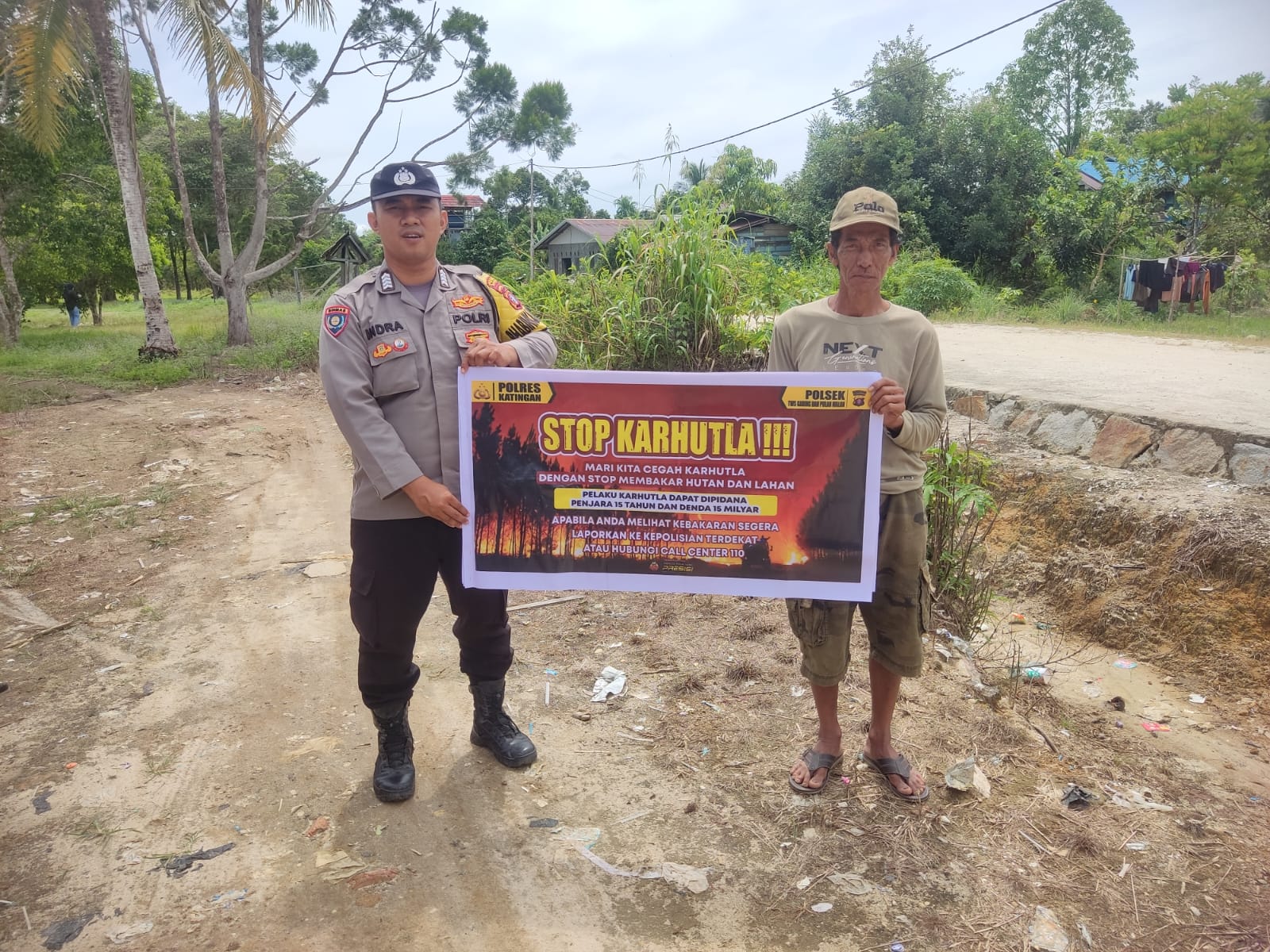 Polsek Tewang Sangalang Garing dan Pulau Malan Imbau Warga Tidak Membuka Lahan Dengan Membakar