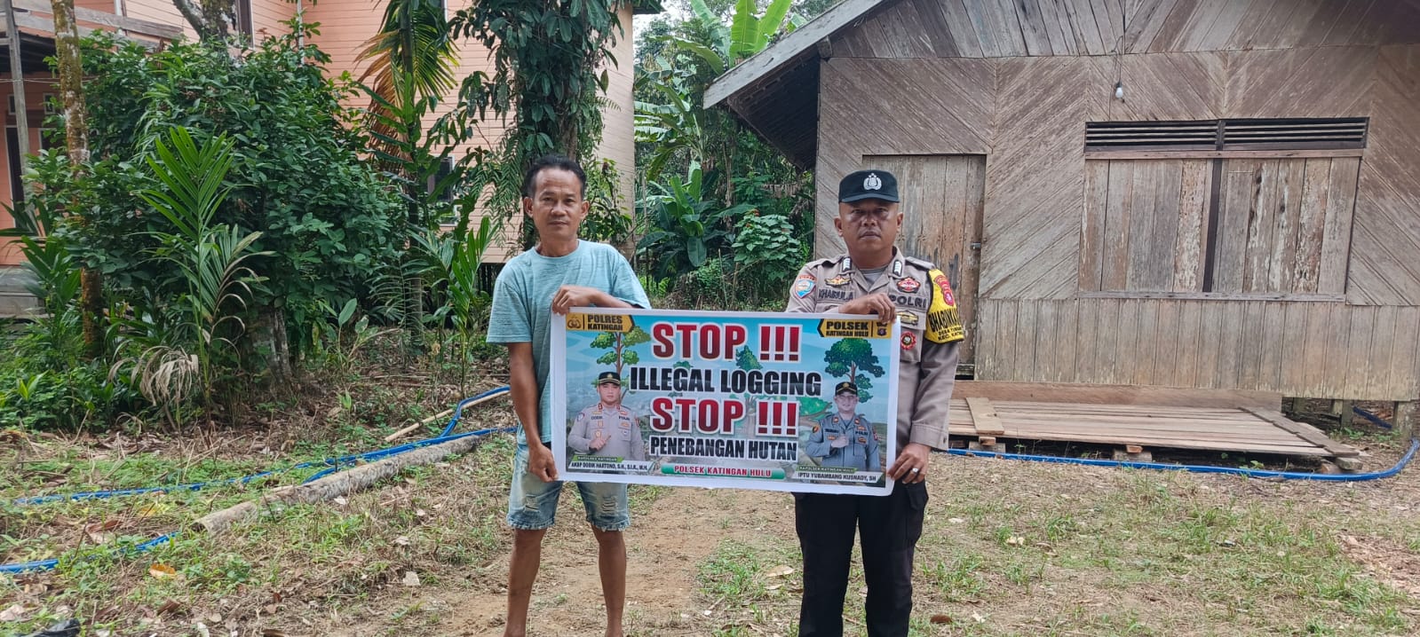 ‎Upaya Pencegahan Penebangan Hutan secara Liar (Ilegal Logging), Bhabinkamtibmas sosialisasi kepada masyarakat.