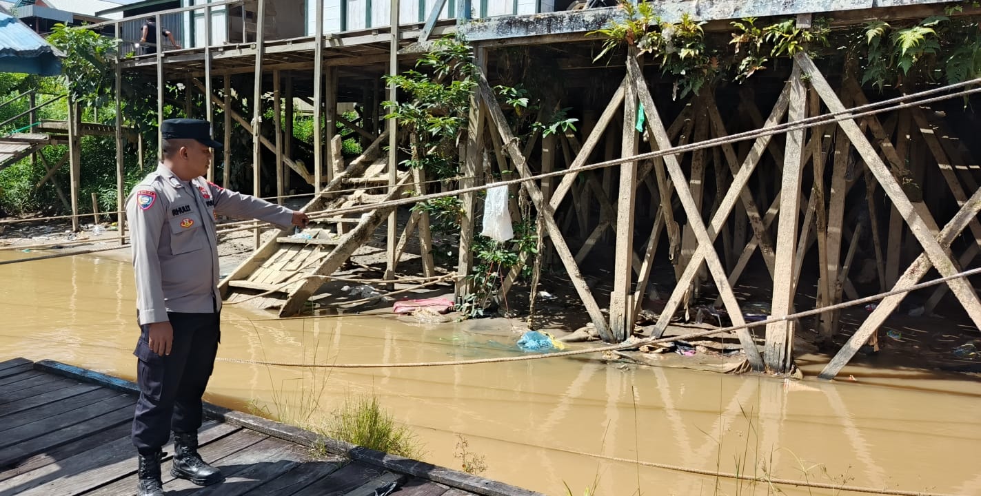 ‎Debit Air terpantau normal , Polsek Katingan Hulu Imbau Warga agar tetap selalu waspada.