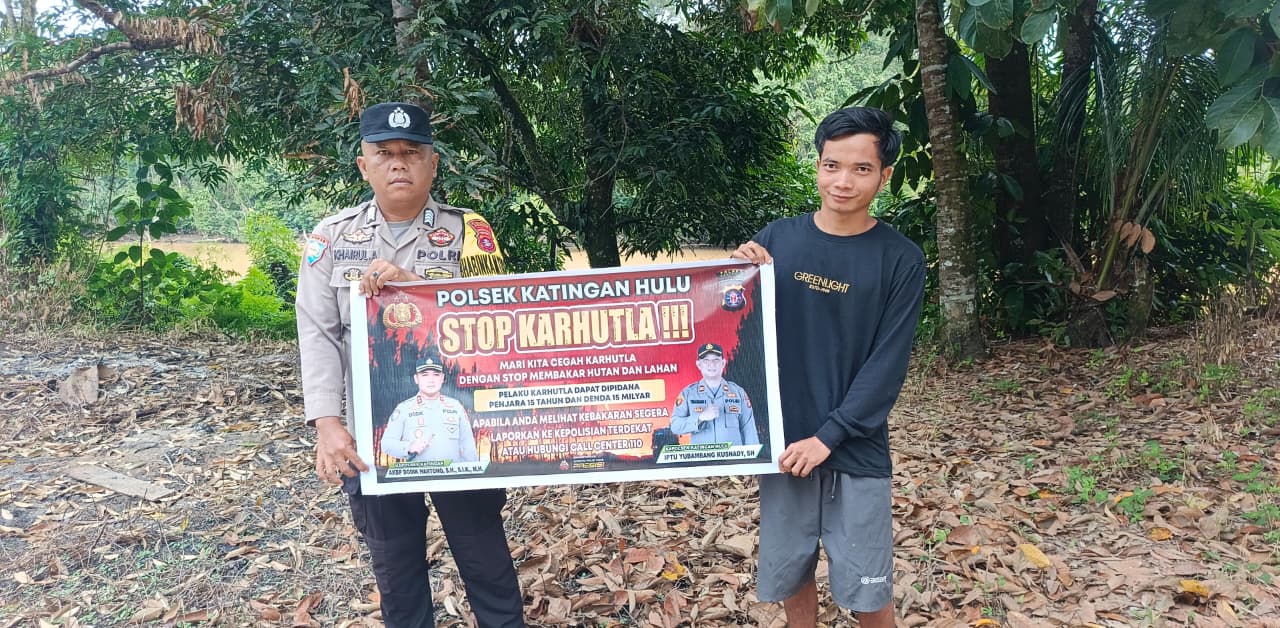 ‎Polsek Katingan Hulu sosialisasi Stop Karhutla.