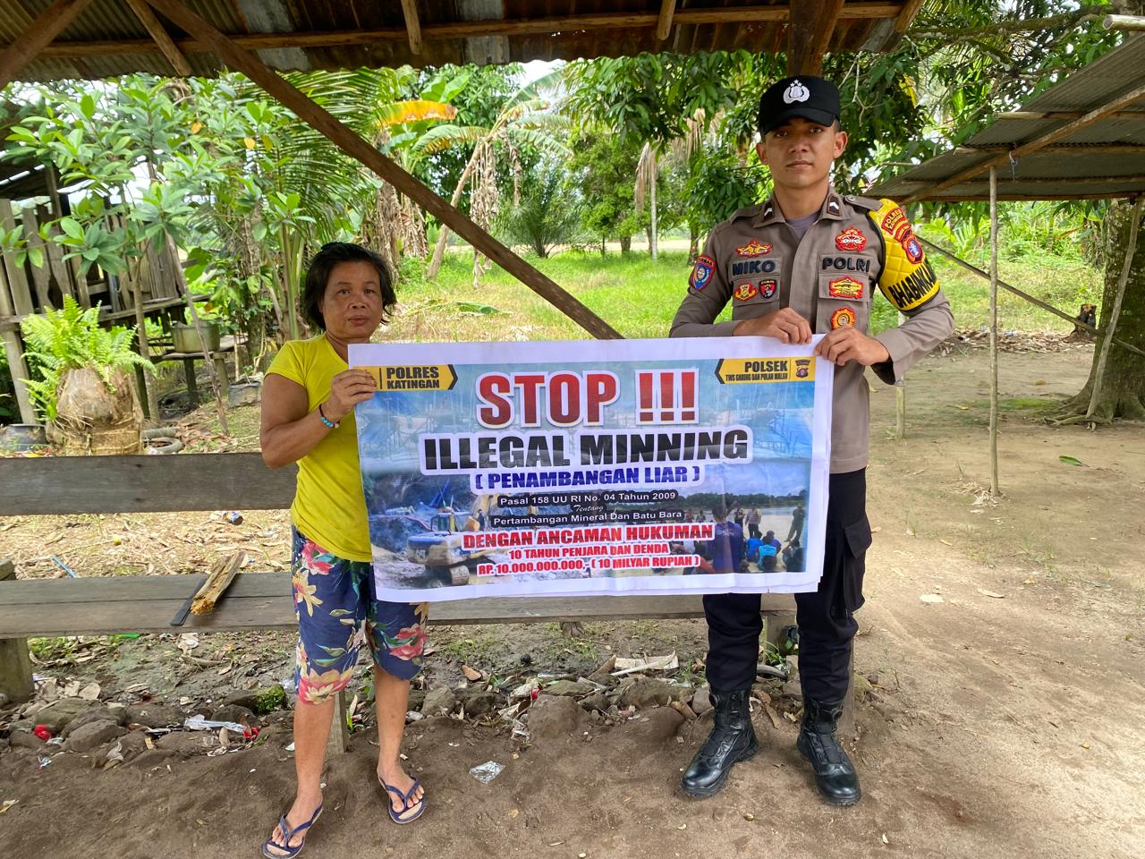 Polsek Tewang Sangalang Garing dan Pulau Malan Imbau Warga Tidak Melakukan Aktivitas Ilegal Logging dan Ilegal Minning