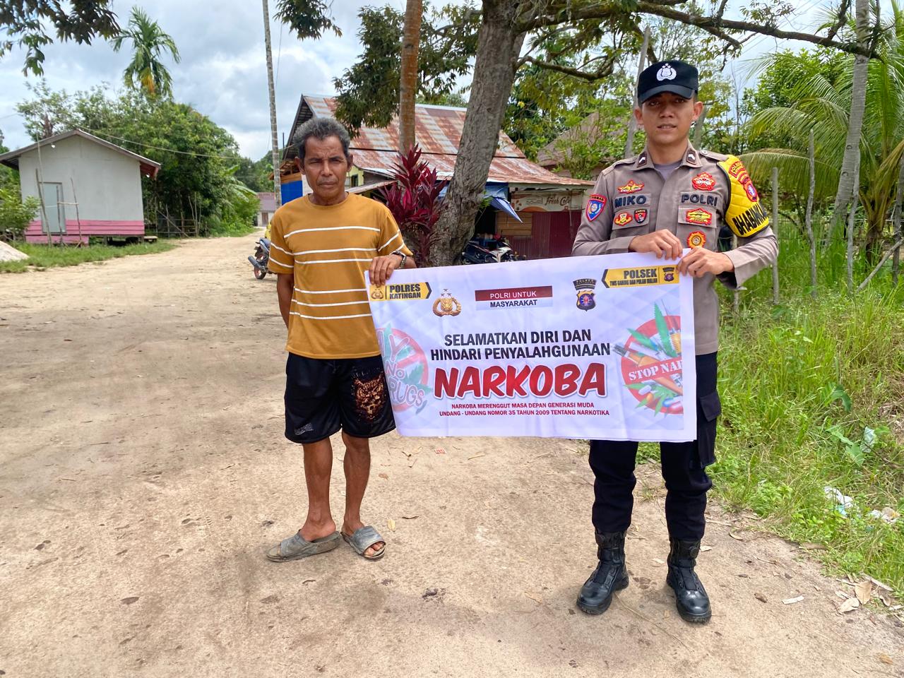 Polsek Tewang Sangalang Garing dan Pulau Malan Imbau Warga Tidak Terjerumus Penyalahgunaan Narkoba
