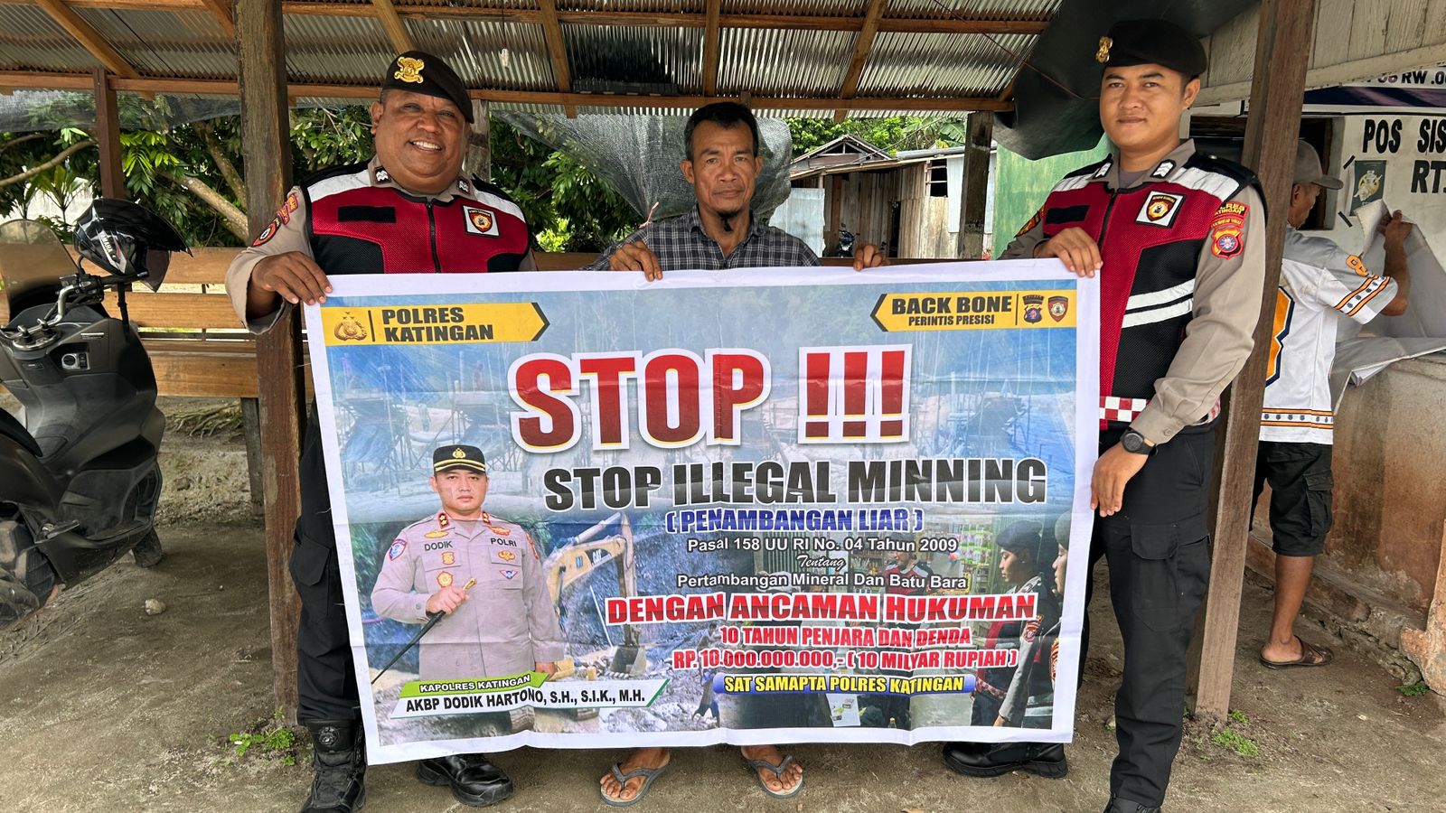 Cegah Ilegal Mining, Personel Sat Samapta Polres Katingan Gencar Sosialisasi kepada Masyarakat.