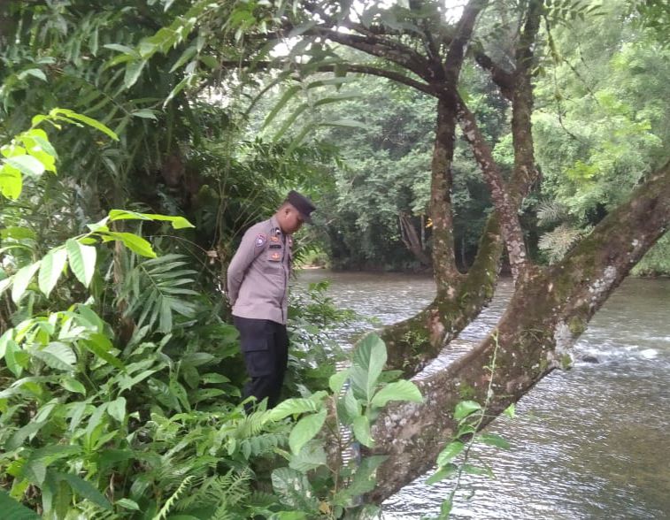 Piket Polsek Delang cek debit air DAS Delang