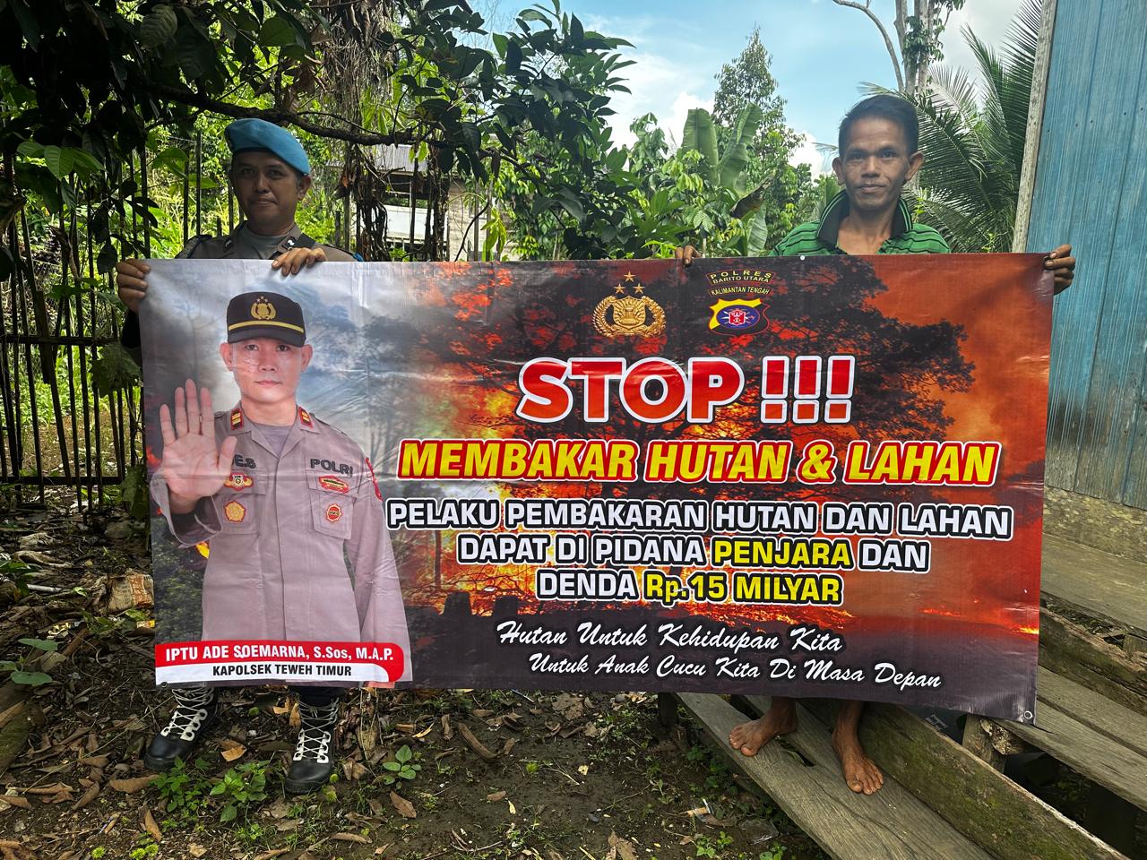 Polsek Teweh Timur Tingkatkan Sosialisasi Pencegahan Karhutla di Wilayah Hukum