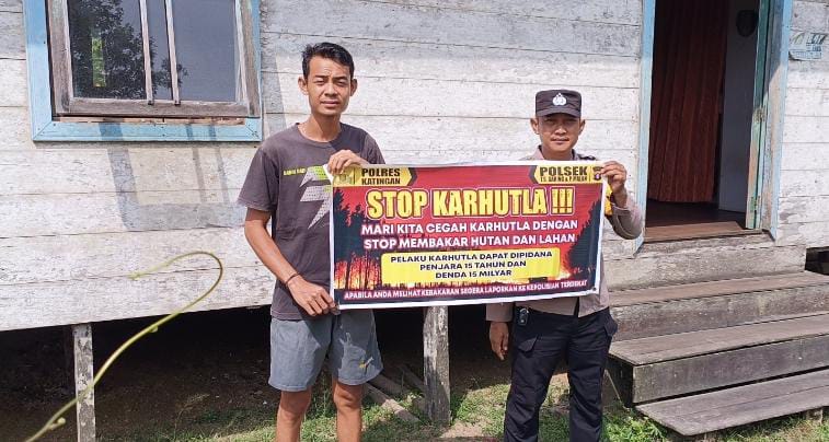 Polsek Tewang Sangalang Garing dan Pulau Malan Imbau Warga Tidak Membuka Lahan Dengan Membakar