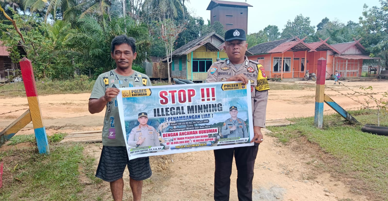 ‎Upaya pencegahan Penambangan Emas Tanpa Ijin (PETI) di Kecamatan Katingan Hulu dan Bukit Raya, Bhabinkamtibmas sosialisasi kepada masyarakat.