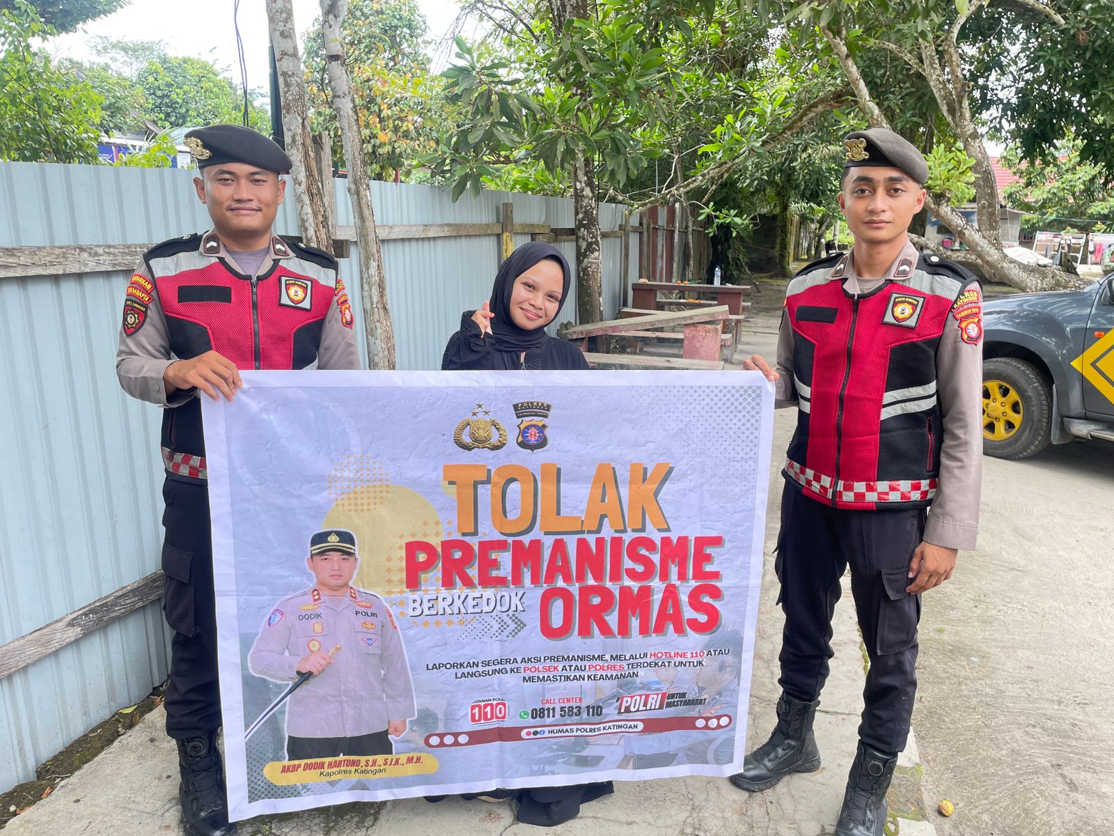 Personel Samapta Polres Katingan Sosialisasikan Penolakan Premanisme kepada Masyarakat.