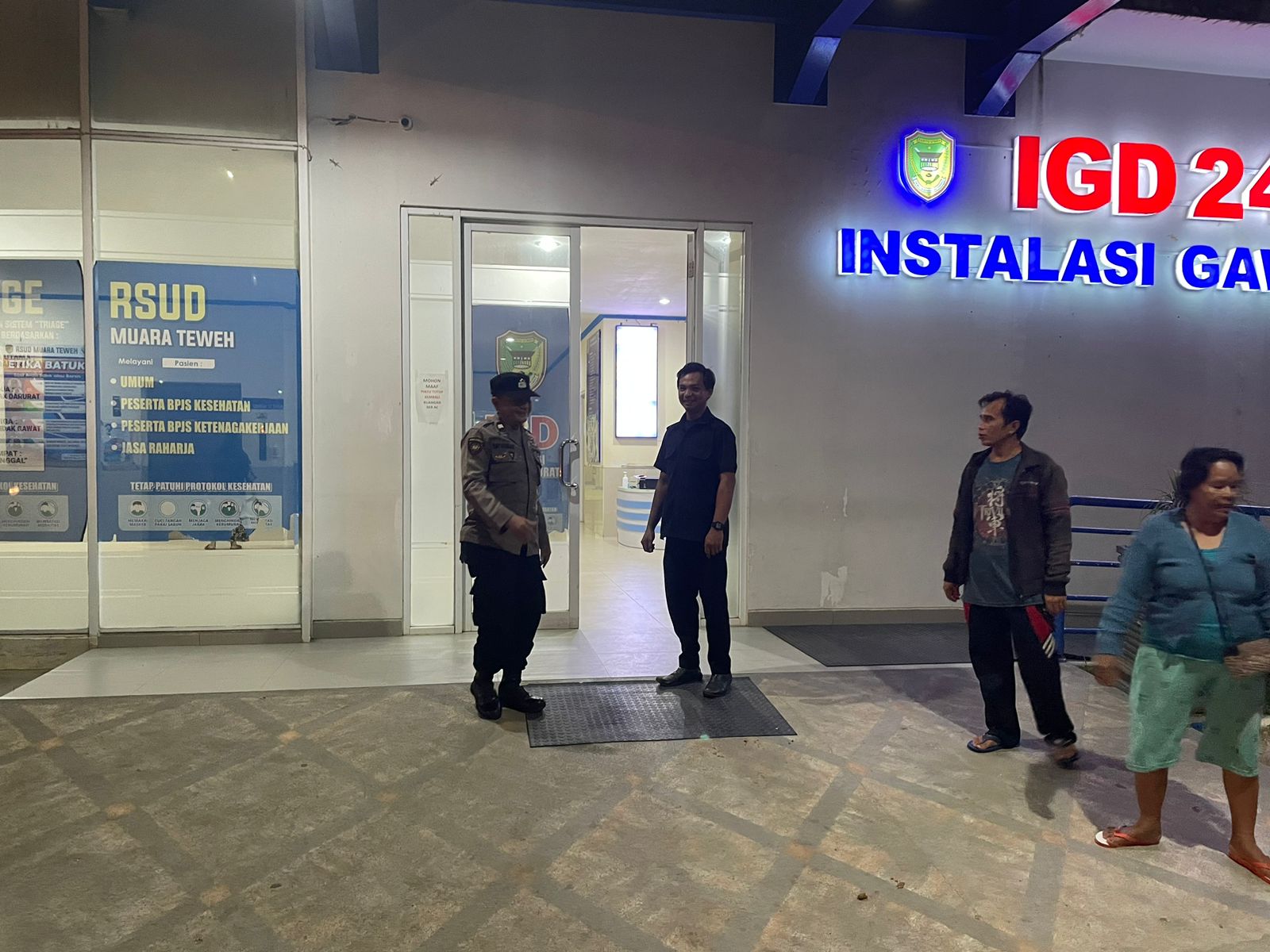 Jaga Situasi Kamtibmas Yang Kondusif Pada Malam Hari, Polsek Teweh Tengah Laksanakan Patroli Malam