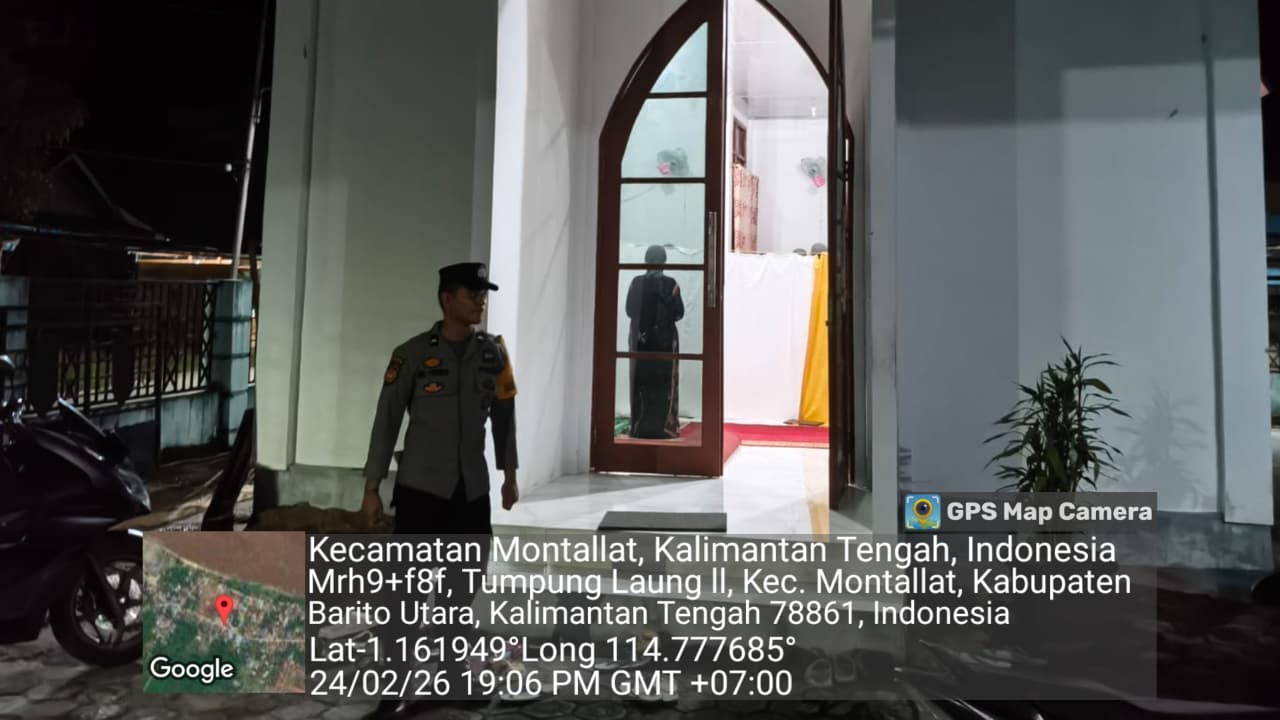 **Polsek Montallat Melaksanakan Kegiatan Pengamanan Ibadah Sholat Tarawih Selama Bulan Suci Ramadhan 1447 H / 2026 M*