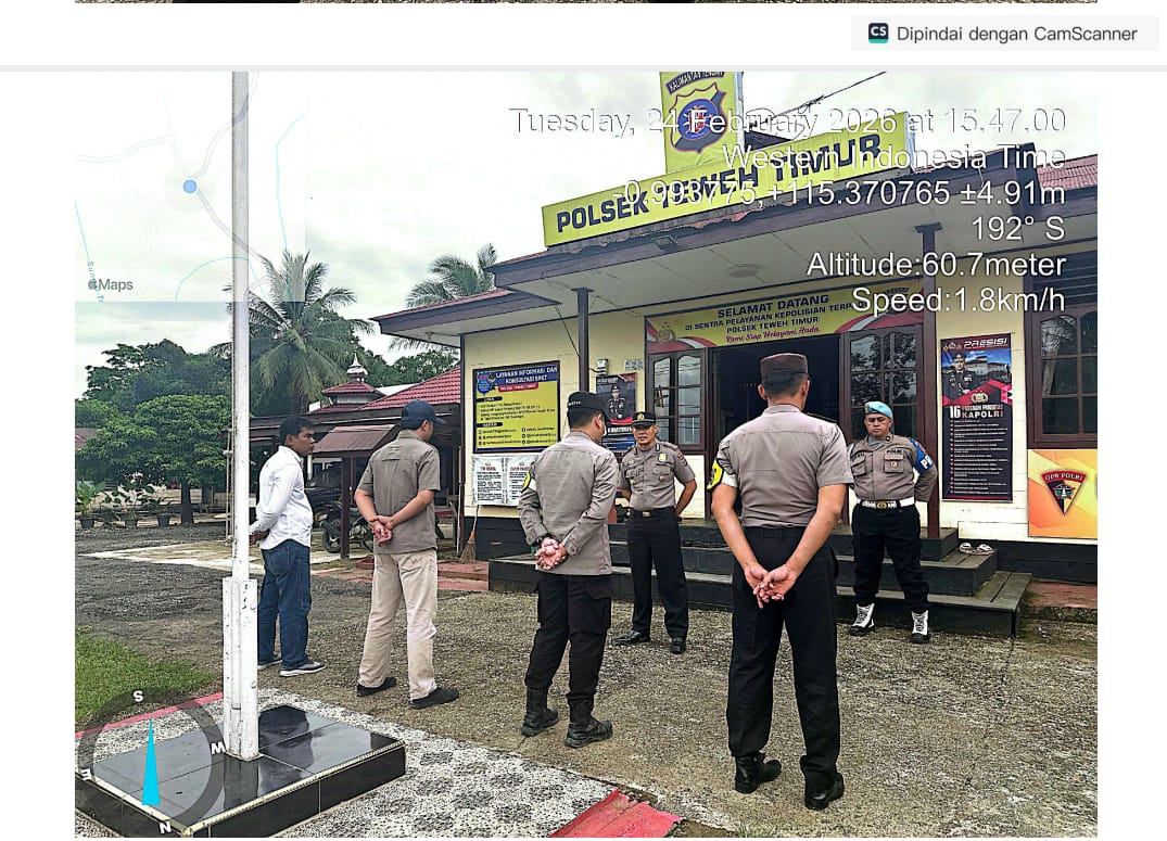 Kapolsek Teweh Timur Pimpin Apel Siang, Tekankan Pengamanan Tarawih dan Cegah Balap Liar