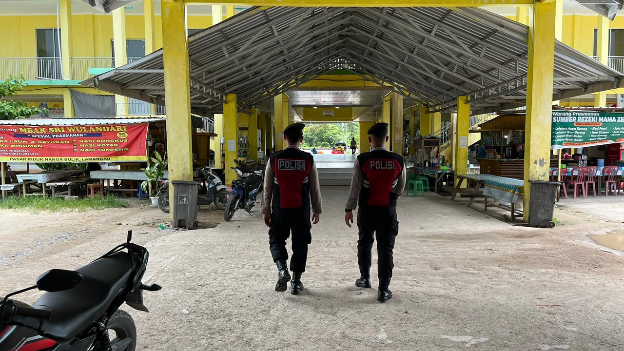 Ciptakan Rasa Aman, Satuan Samapta Patroli di Pasar Tradisional Lamandau