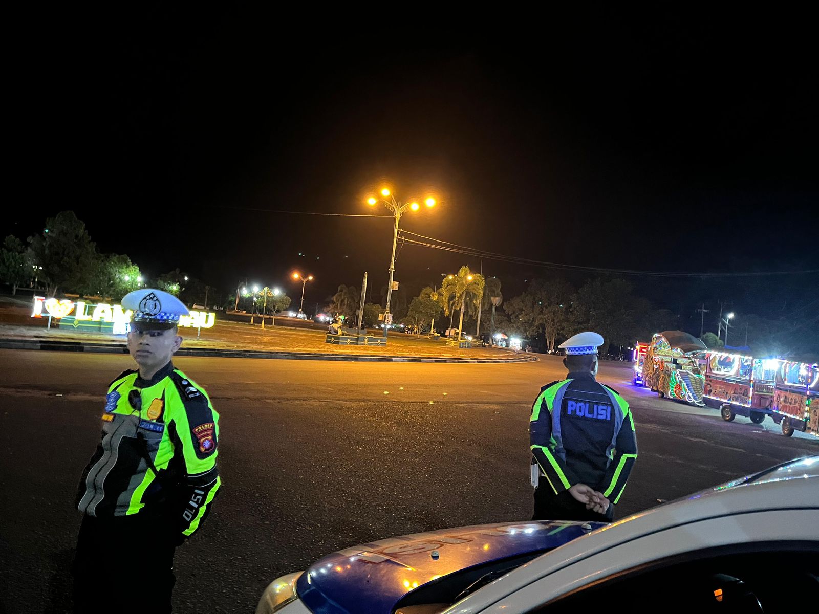 Piket Lantas Patroli Blue Light Polres Lamandau di Malam Hari