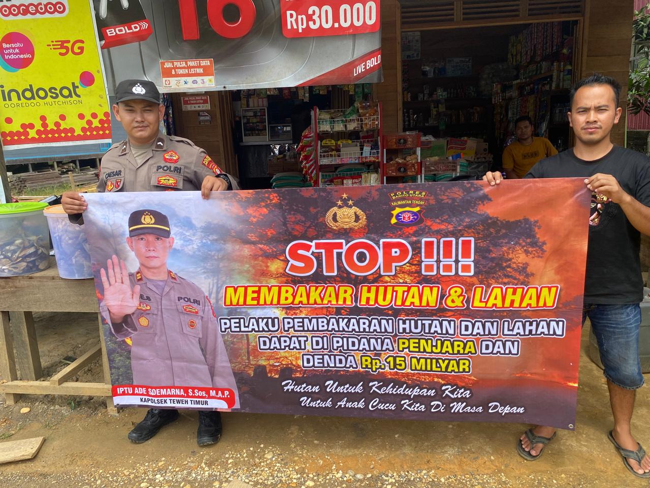 Polsek Teweh Timur Gencarkan Imbauan Pencegahan Karhutla di Wilayah Hukum