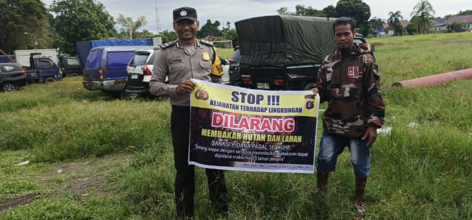 Ciptakan lingkungan sehat Polsek Tws Garing dan Pulau Malan sosialisasi Stop Karhutla.