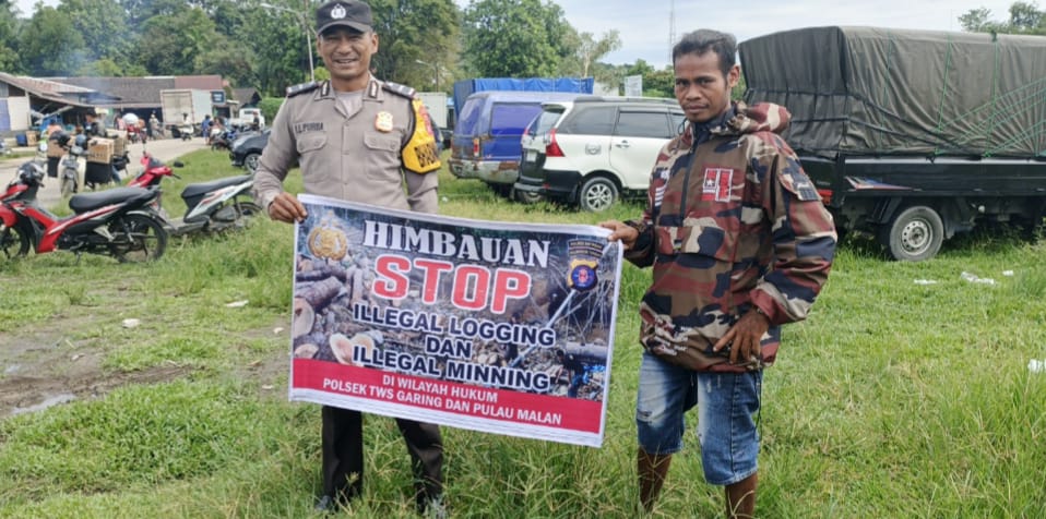 Polsek Tws Garing dan Pulau Malan rutin sosialisasi larangan ilegal Meaning dan ilegal Logging.