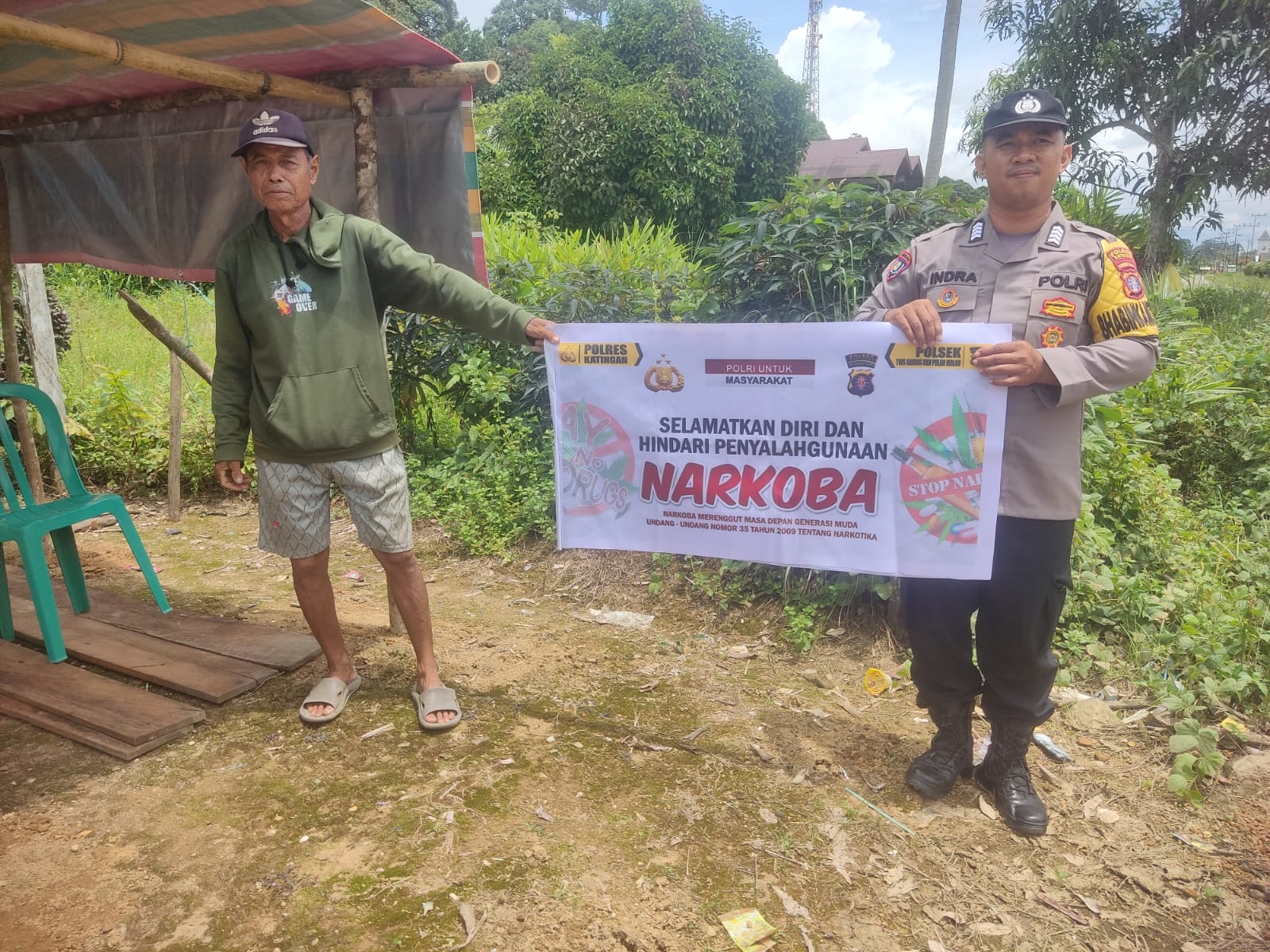 Polsek Tewang Sangalang Garing dan Pulau Malan Imbau Warga Tidak Terjerumus Penyalahgunaan Narkoba