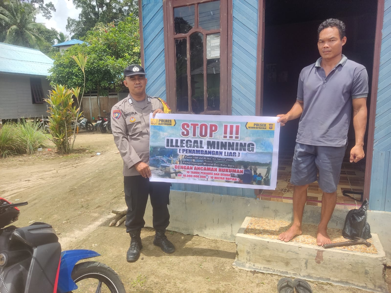 Polsek Tewang Sangalang Garing dan Pulau Malan Imbau Warga Tidak Melakukan Aktivitas Ilegal Logging dan Ilegal Minning