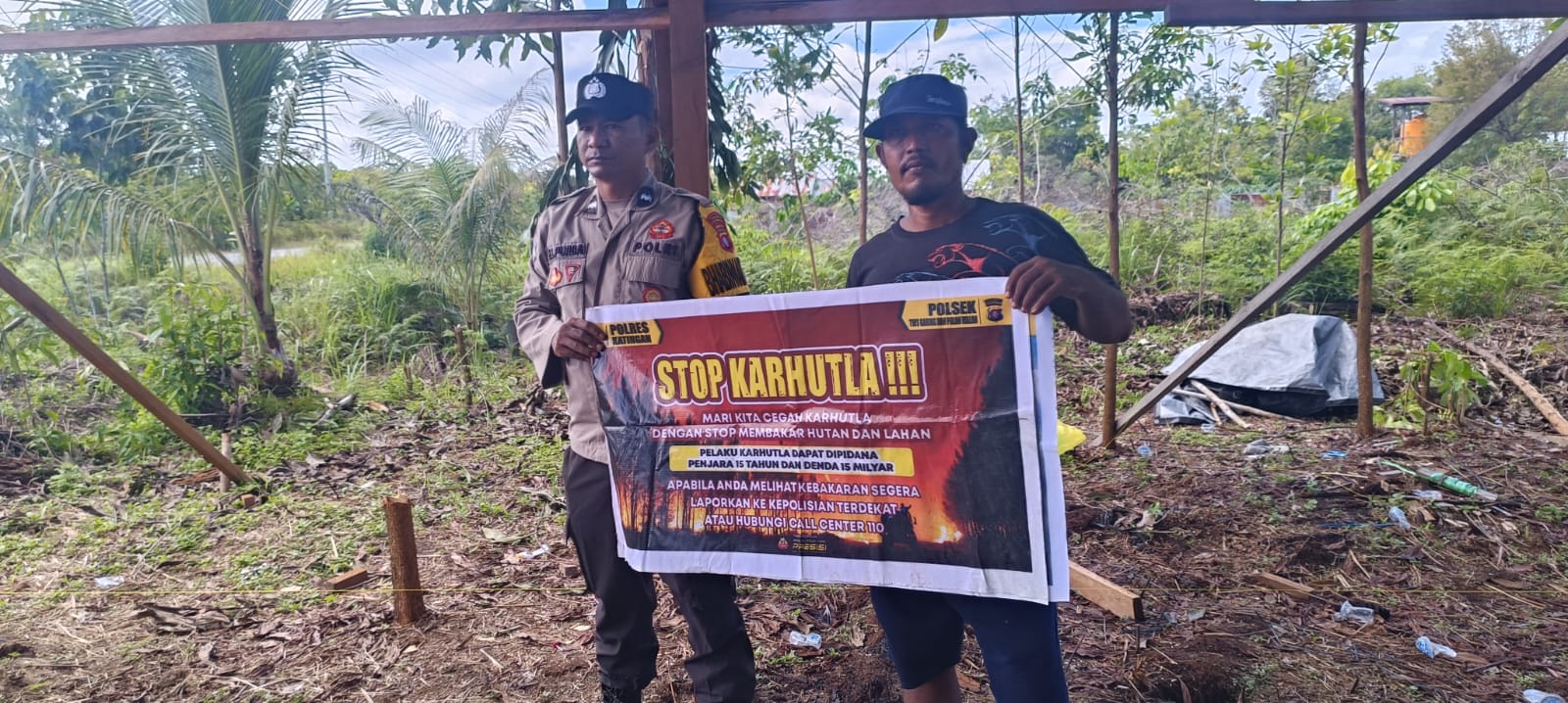 ‎Ciptakan lingkungan sehat Polsek Tws Garing dan Pulau Malan sosialisasi Stop Karhutla.