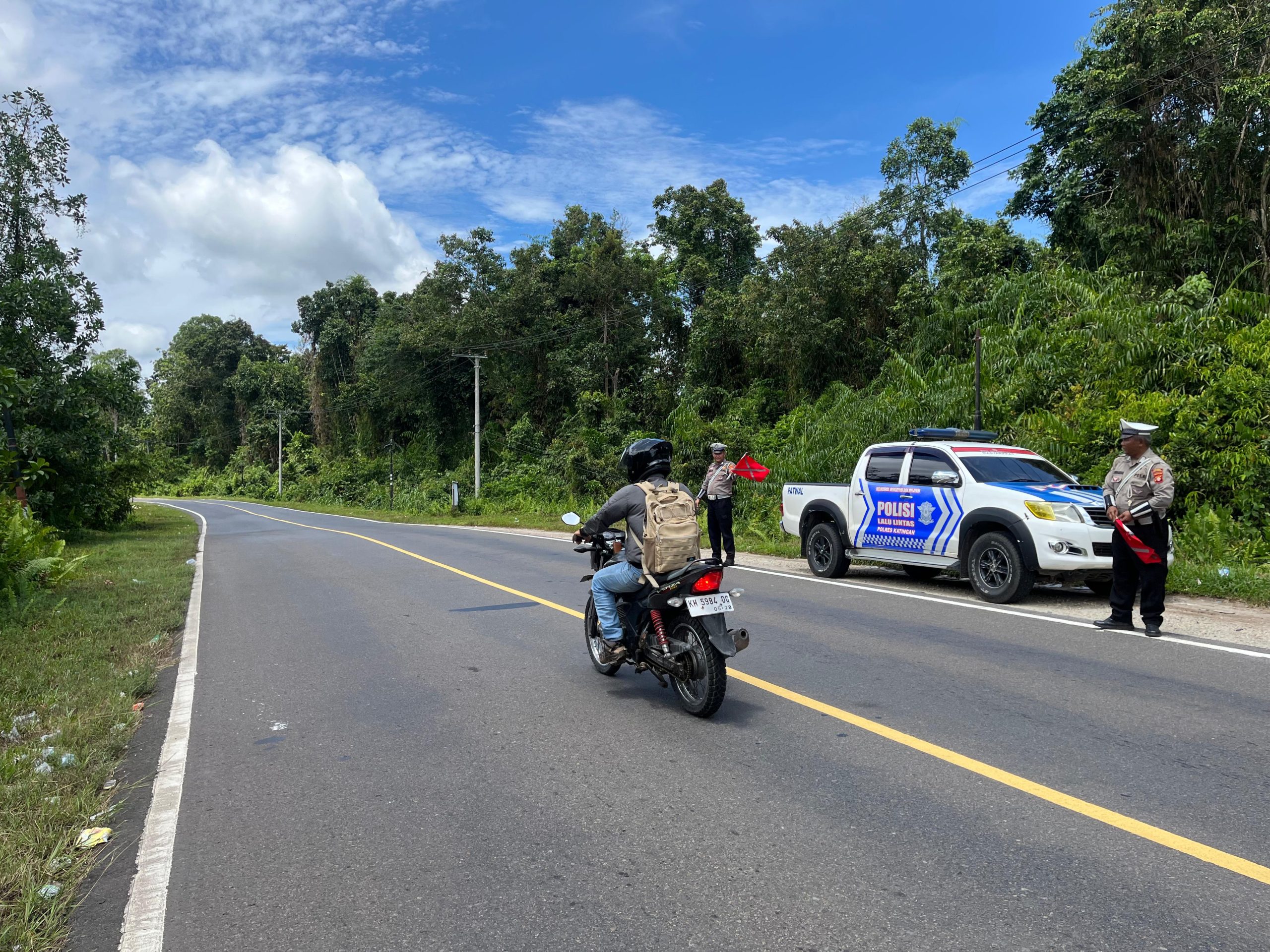 Antisipasi Laka Lantas, Satlantas Polres Katingan laksanakan patroli ke titik-titik lokasi rawan laka lantas.