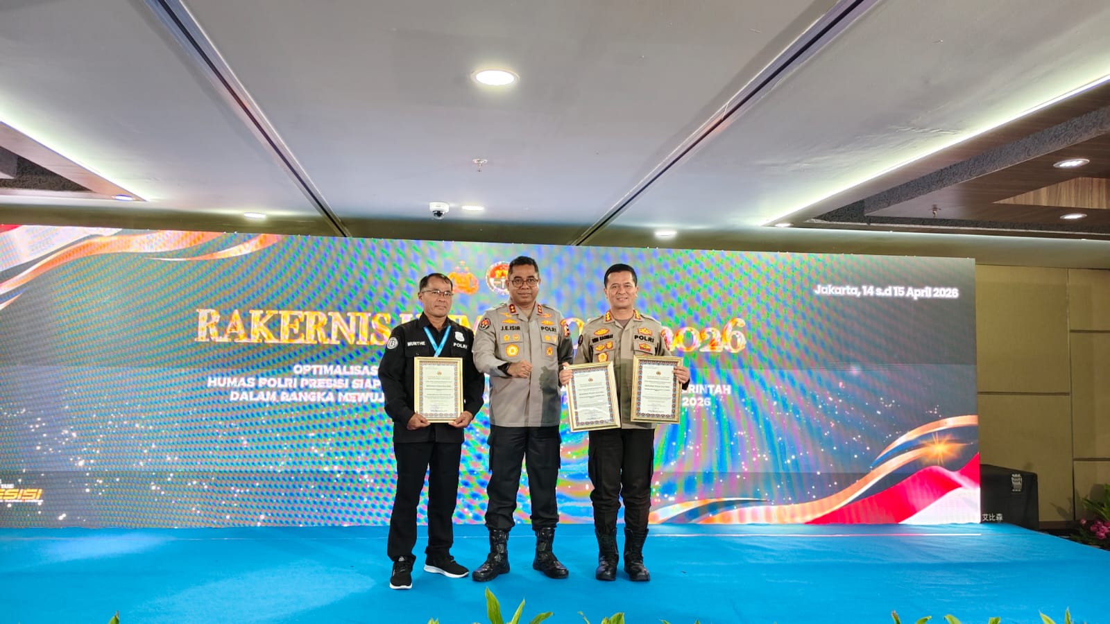 Prestasi Gemilang, Bidhumas Polda Kalteng Raih 3 Penghargaan di Rakernis Humas Polri 2026