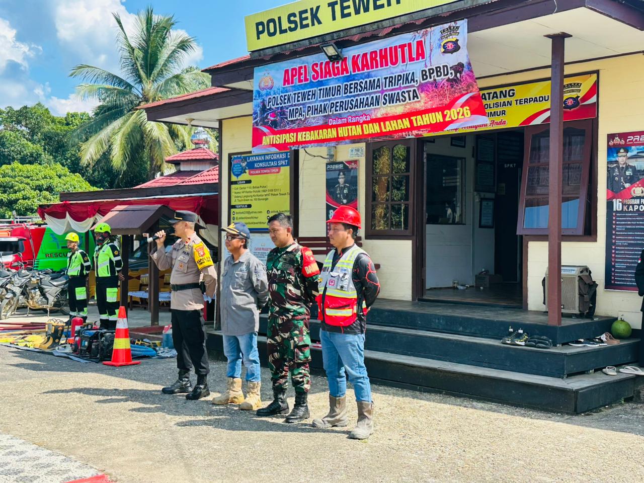 Polsek Teweh Timur Gelar Apel Siaga Karhutla, Libatkan Tripika hingga Perusahaan