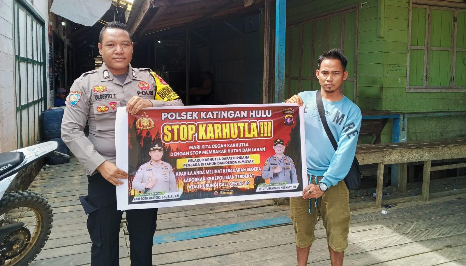 Polsek Katingan Hulu sosialisasi Stop Karhutla.