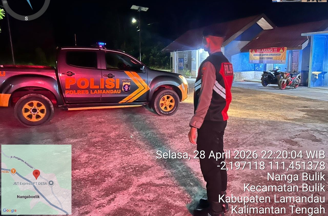 Wujudkan Kamtibmas Aman dan Kondusif, Sat Samapta Polres Lamandau Laksanakan Patroli Malam