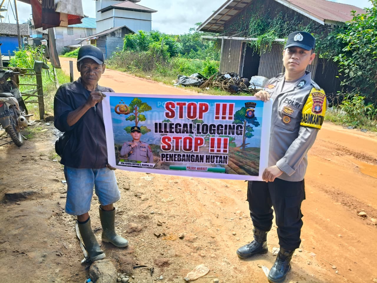Cegah Ilegal Loging, Pers Polsek Marikit laksanakan Sosialisasi ke Masyarakat.