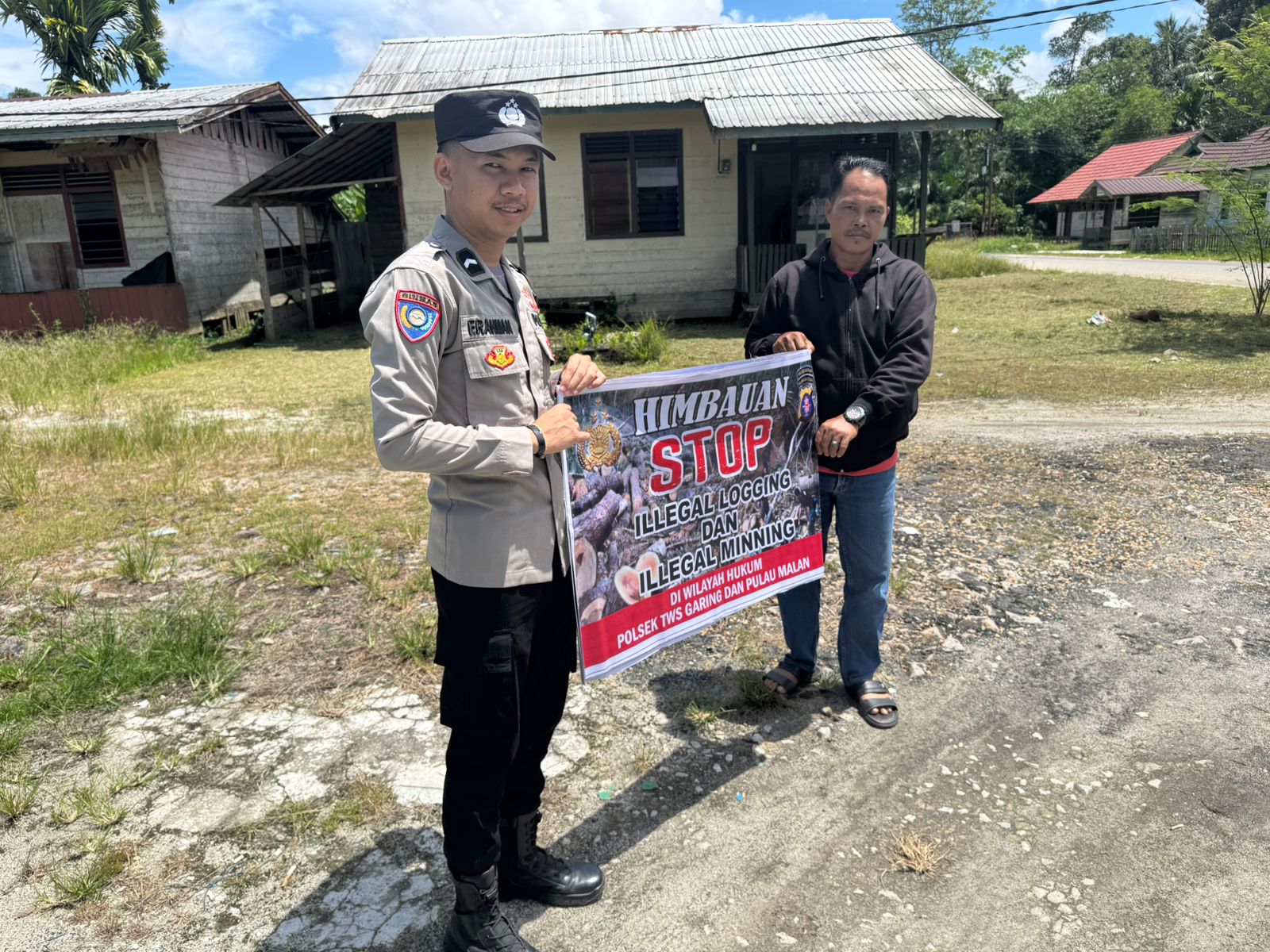 Polsek Tws Garing dan Pulau Malan rutin sosialisasi larangan ilegal Logging dan Meaning.