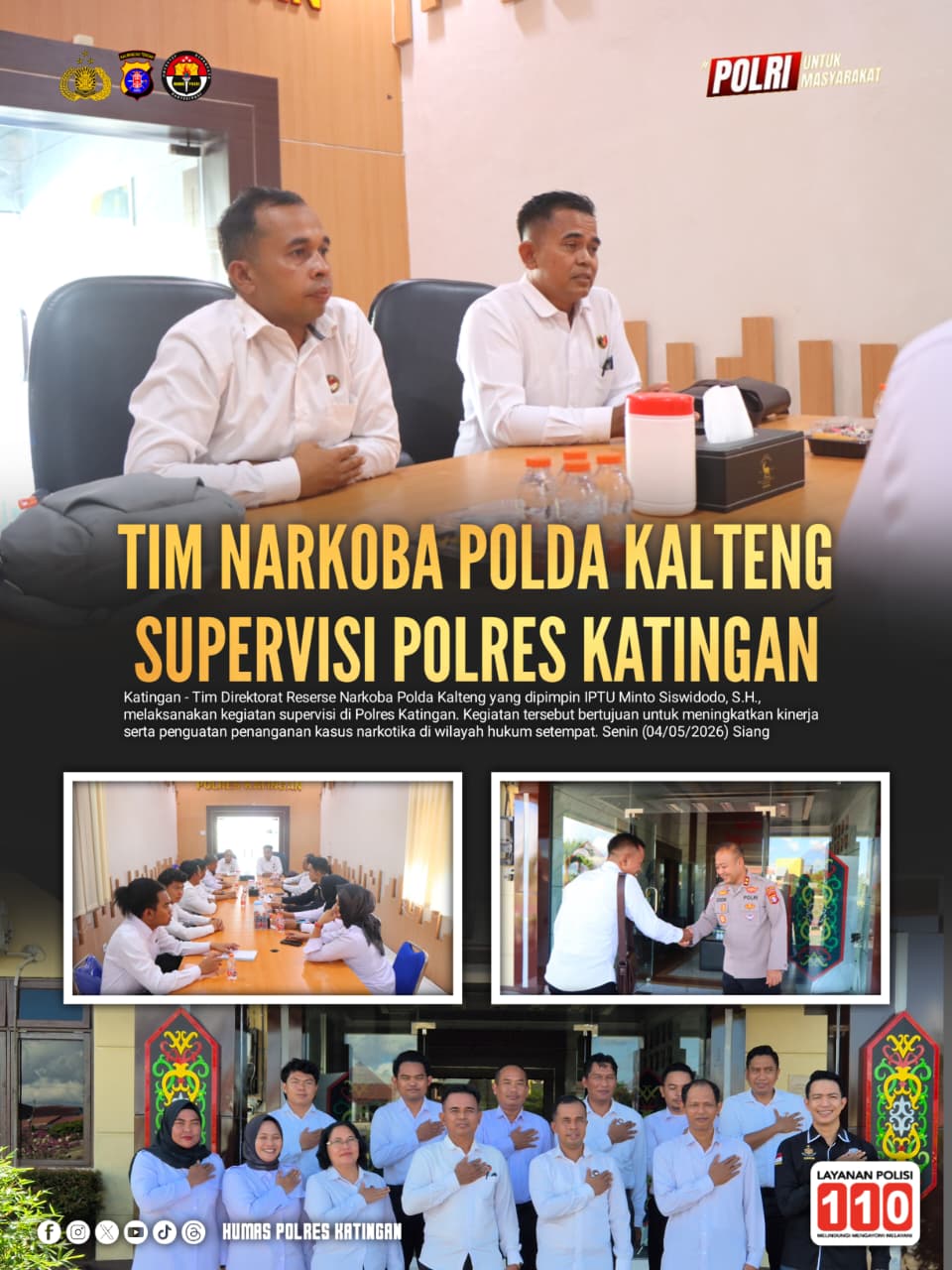 Tim Narkoba Polda Kalteng Supervisi Polres Katingan
