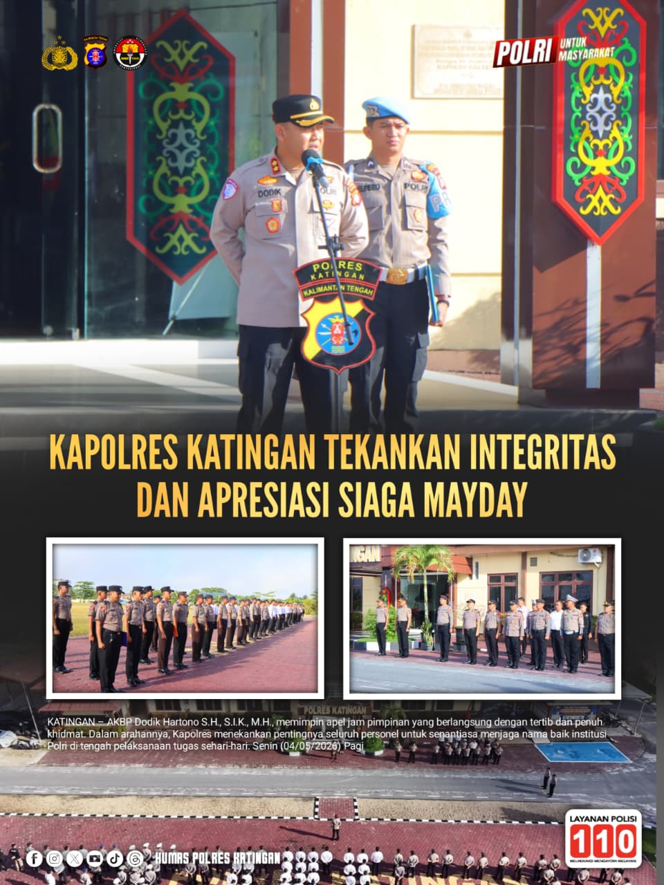 Kapolres Katingan Tekankan Integritas dan Apresiasi Siaga Mayday