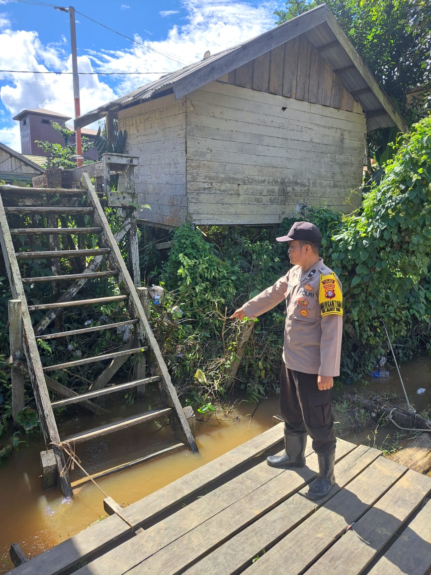 Debit Air terpantau normal , Polsek Katingan Hulu dan Bukit Raya Imbau Warga agar tetap selalu waspada.