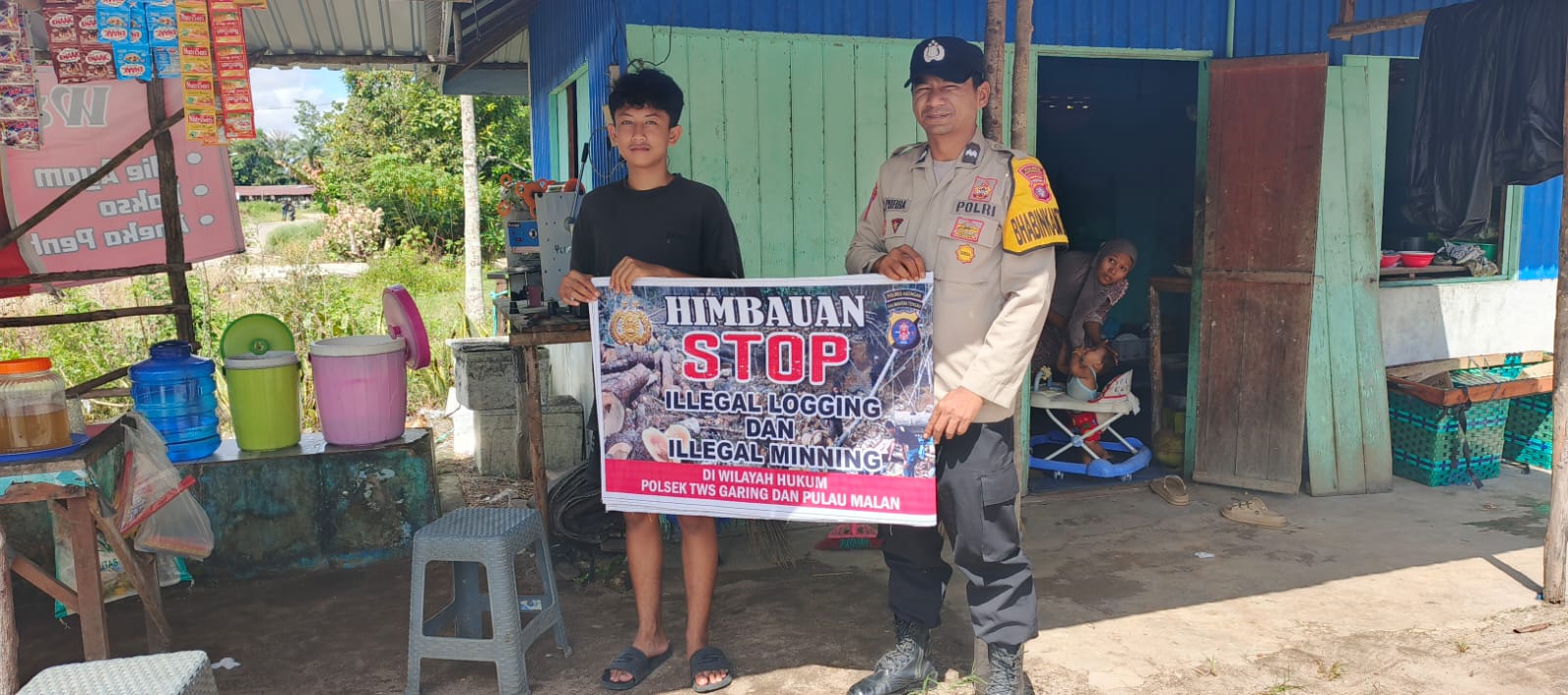 Polsek Tewang Sangalang Garing dan Pulau Malan Minta Warga Tidak Melakukan Aktivitas Ilegal Logging dan Ilegal Minning
