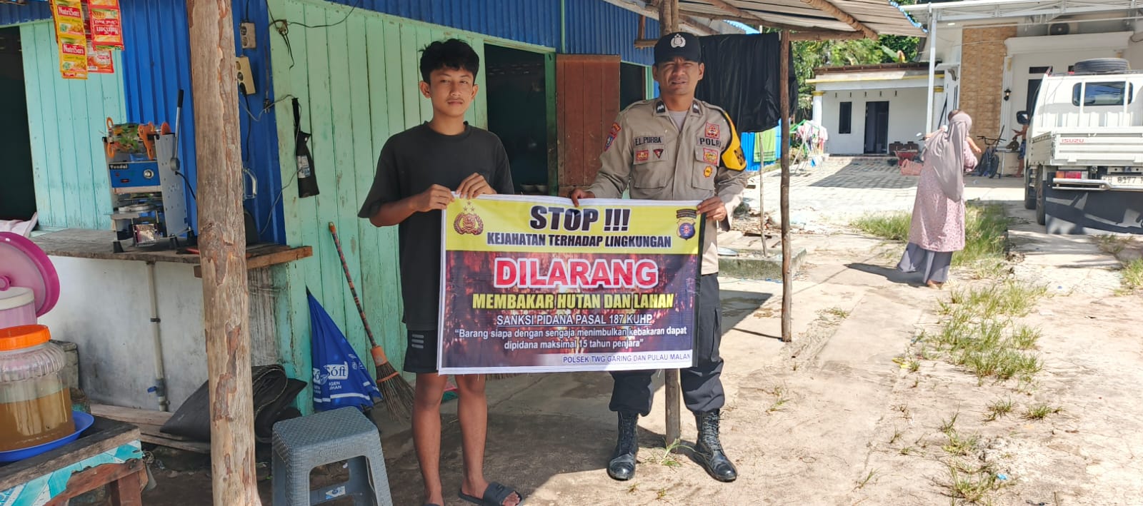 Polsek Tewang Sangalang Garing dan Pulau Malan Imbau Warga Tidak Membuka Lahan Dengan Membakar
