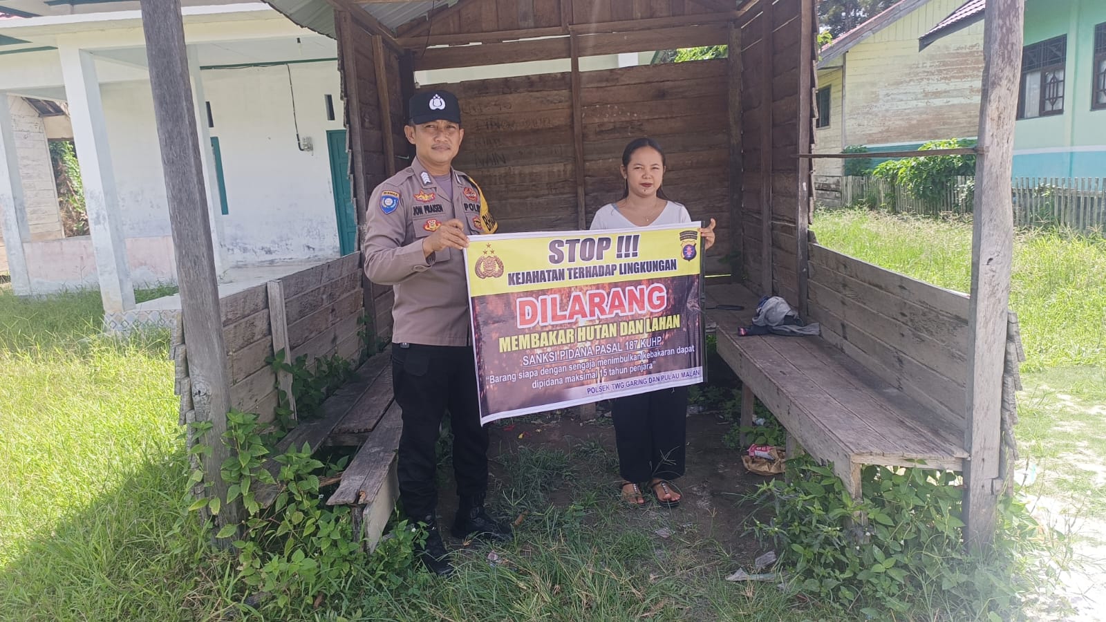 ‎Ciptakan lingkungan sehat Polsek Tws Garing dan Pulau Malan sosialisasi Stop Karhutla.‎