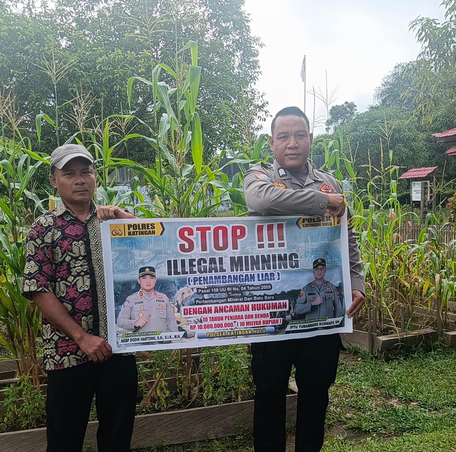 Upaya pencegahan Penambangan Emas Tanpa Ijin (PETI) di Kecamatan Katingan Hulu dan Bukit Raya, Bhabinkamtibmas sosialisasi kepada masyarakat.