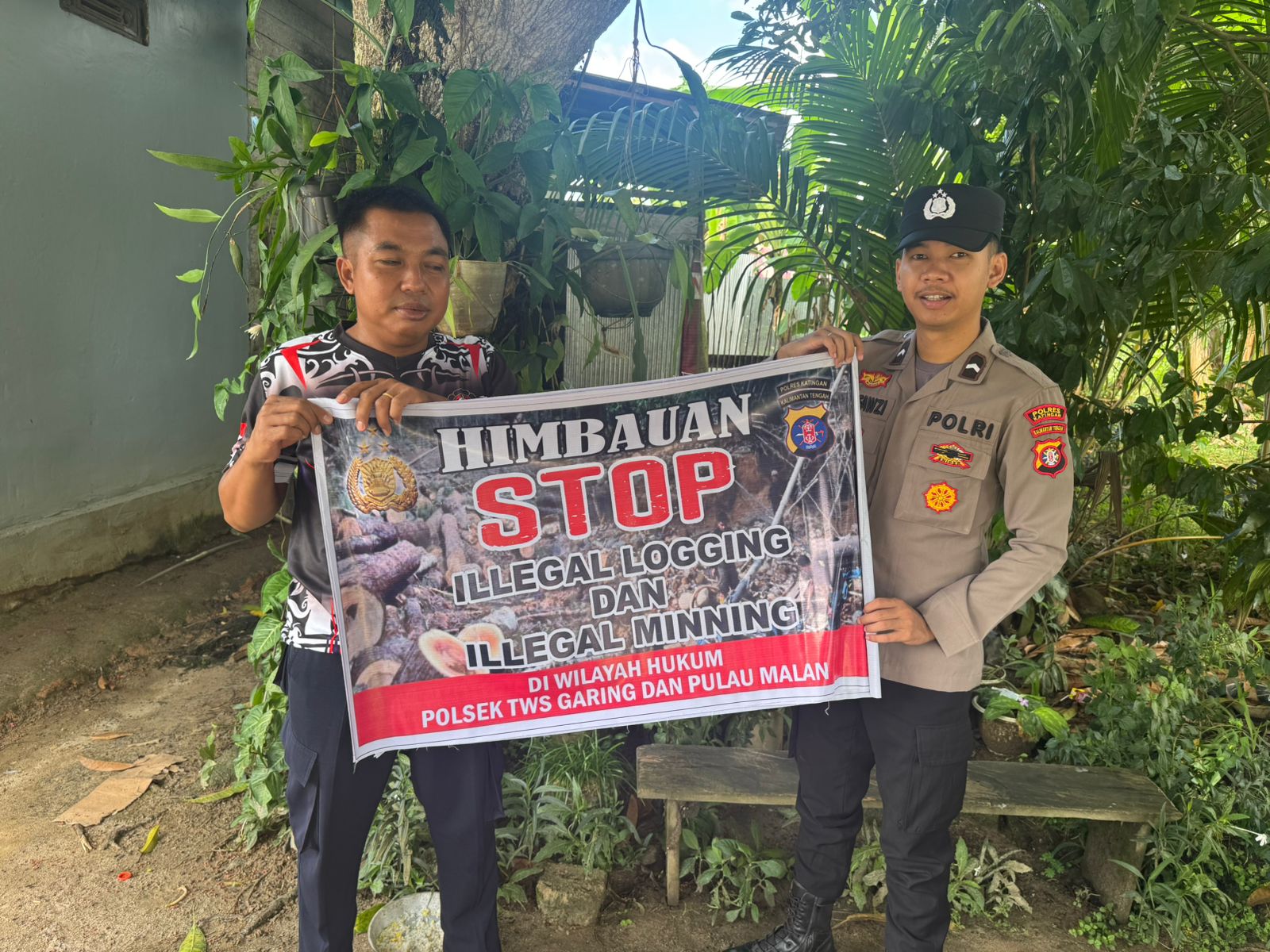 Polsek Tws Garing dan Pulau Malan rutin sosialisasi larangan ilegal Logging dan Meaning.