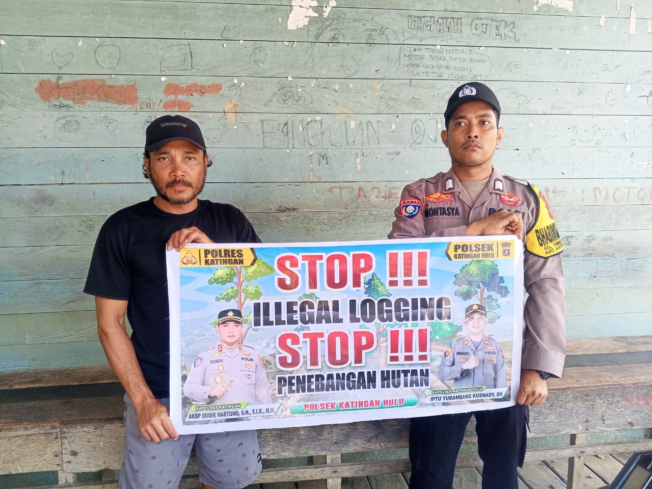 ‎Upaya Pencegahan Penebangan Hutan secara Liar (Ilegal Logging), Bhabinkamtibmas sosialisasi kepada masyarakat.