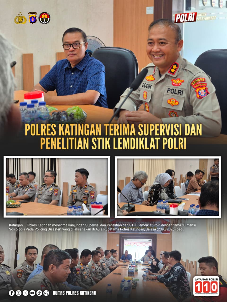 Polres Katingan Terima Supervisi dan Penelitian STIK Lemdiklat Polri