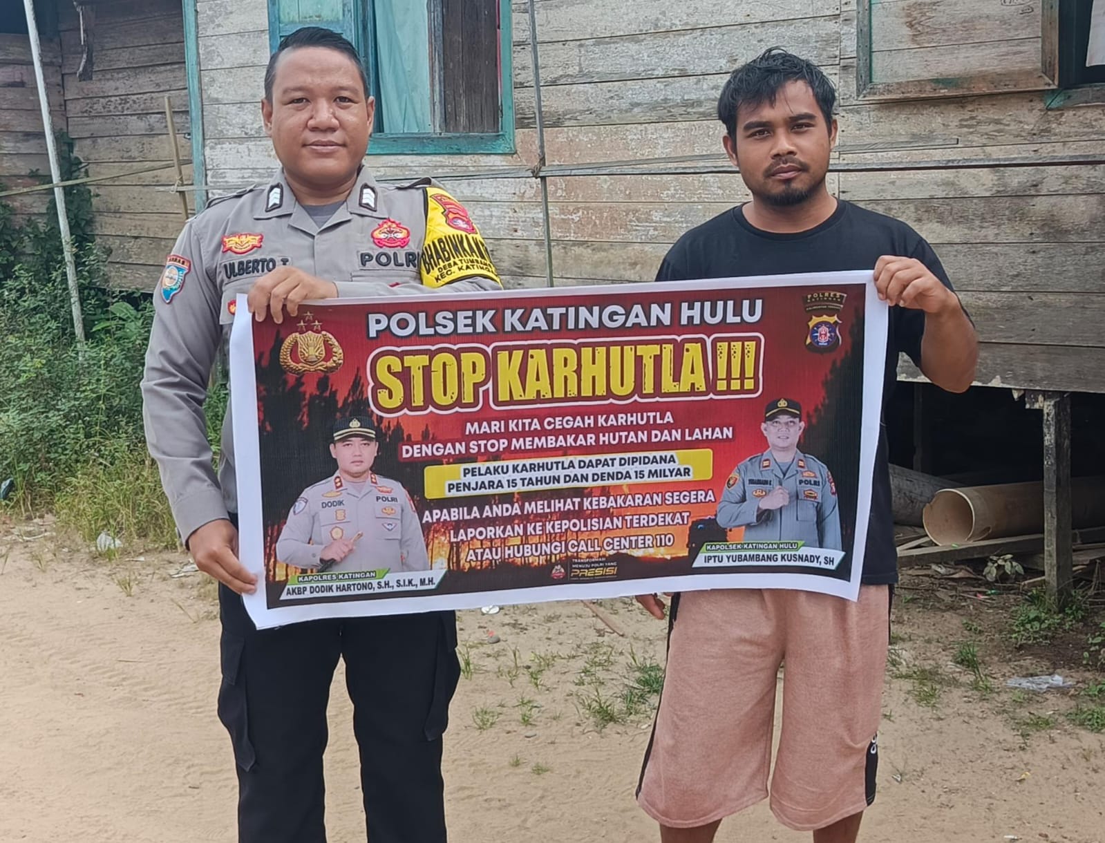 Polsek Katingan Hulu sosialisasi Stop Karhutla.