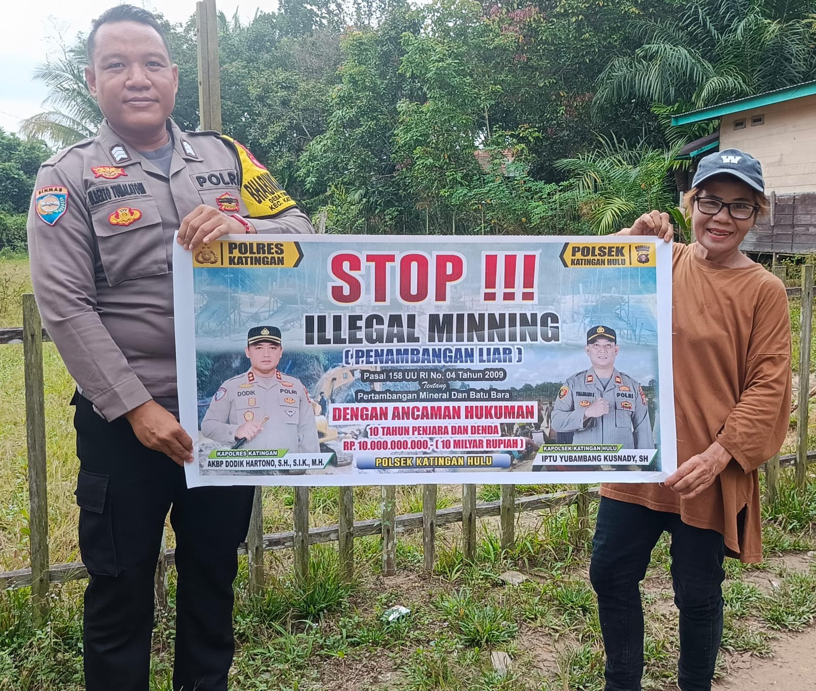 Upaya pencegahan Penambangan Emas Tanpa Ijin (PETI) di Kecamatan Katingan Hulu dan Bukit Raya, Bhabinkamtibmas sosialisasi kepada masyarakat.