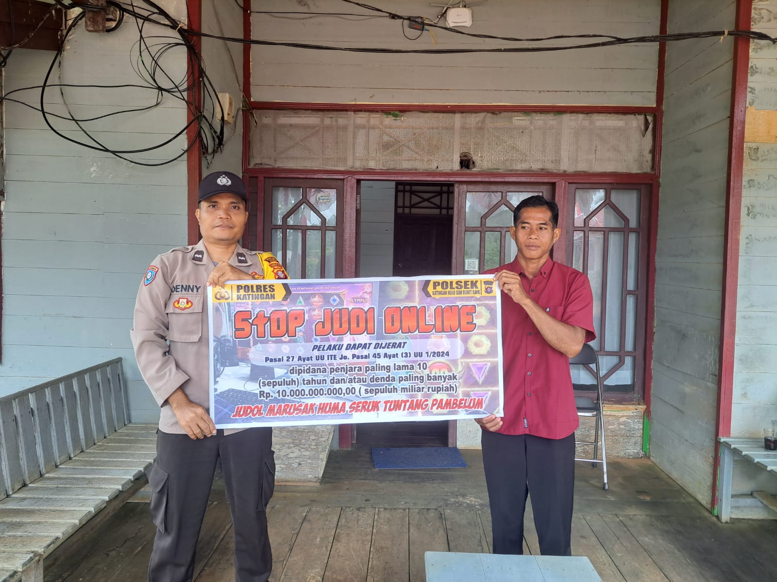 Bhabinkamtibmas Polsek Katingan Hulu dan Bukit Raya Imbau Warga Jauhi Judi Online