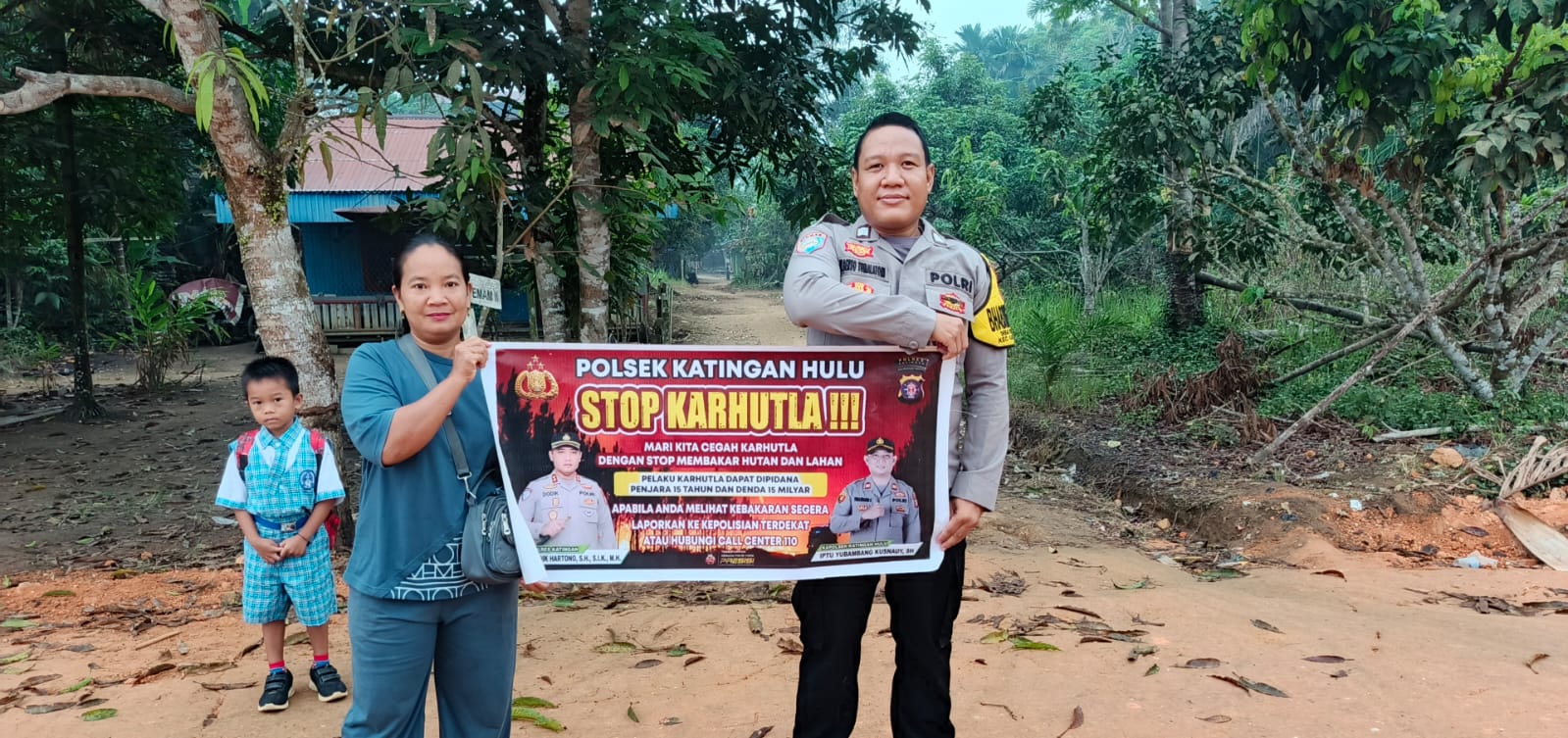 Polsek Katingan Hulu sosialisasi Stop Karhutla.