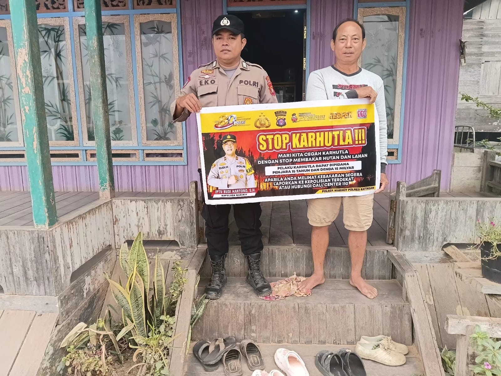 Tolak Bencana Asap, Polsek Marikit Sosialisasikan Larangan Karhutla Di Desa Tumbang Hiran