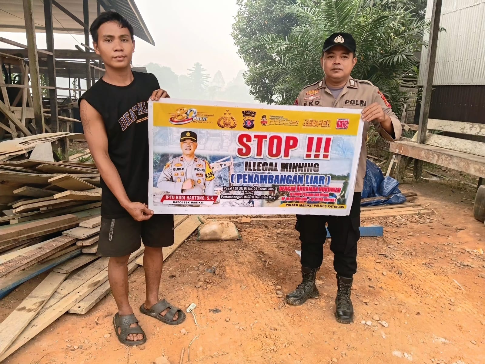 Selamatkan DAS Katingan, Polsek Marikit Sosialisasikan Larangan PETI Di Desa Tumbang Hiran