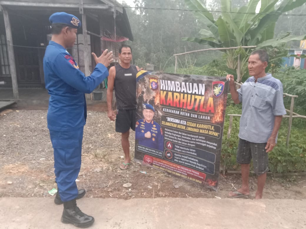 Mitigasi Bencana Karhutla, Ditpolairud Sampaikan Imbauan Kamtibmas